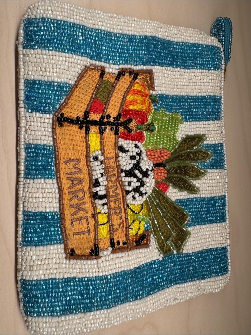 Anthropologie brand Maeve Beaded Market Produce Wristlet